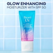 Biore UV Aqua Rich Glow Enhancing Moisturizer, Daily Facial Moisturizer with SPF 50 Sunscreen, 1.7 fl oz