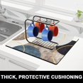 thumbnail image 2 of Dish Drying Mat, 16x18" Absorbent Drying Mat for Kitchen Counter, Cute Heat Resistant Dish Drying Pad Anti-Slip Dish Mat Drying Kitchen Mat, Dish Rack Mats for Bar Counter, Abstract Art Circle, 2 of 6