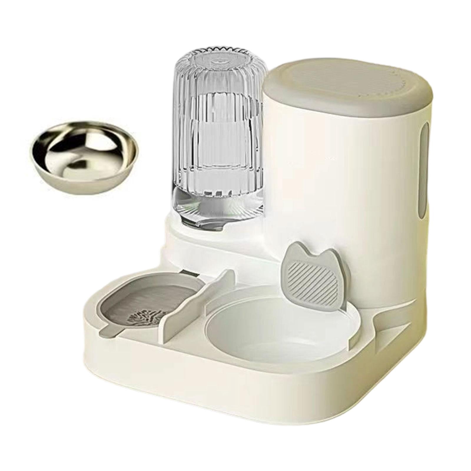 Serenable Automatic Cat Feeder and Water Dispenser Automatic Pet Feeder Compact Pet Supplies Travel Supply Food feed Dog Bowl for Puppy grey