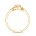 thumbnail image 2 of Rosec Jewels Lab Grown Pink Diamond Designer Engagement Ring (1 Ct, Fancy Pink Color VVS Clarity) - Womens Pink White Diamond Ring, 10K Yellow Gold, US 11.50, 2 of 8