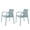 Multi-color, variant on Strata Furniture Alissa Weatherproof Polypropylene Chair in Blue (Set of 2)