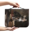 thumbnail image 2 of HELLHERO Cat Book Pattern Bible Cover for Christian Prayer Church, Portable Bible Covers PU Leather Lightweight Church Bible Bag, 2 of 12