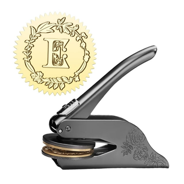 Elodie Metal Letter Embosser Embossing Machine Steel Stamp Hand Tool Stamping Tool Handheld Embosser Press for Crafts Book Name Card E