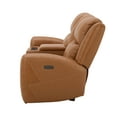 thumbnail image 4 of Roundhill Furniture Cozura Leather Power Dual Recling Loveseat with Console, Silverado Butternut, 4 of 13