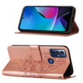 thumbnail image 3 of SaniMore Case for Motorola Moto G Power 2023 (6.5"), PU Leather Skin with Luxury Embossed Butterfly [Wrist Strap & Card Slots & Flip Kickstand] Full-body Shockproof Business Wallet Cover, Rosegold, 3 of 7