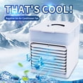thumbnail image 2 of Mini Air Cooler Portable Evaporative Cooler Fan, 3 Speeds USB Powered Desk Cooler for Personal Space Cooling, w/2000mAh Rechargeable Battery, Small Misting Cooler for Desk Office Picnic Camping, 2 of 8