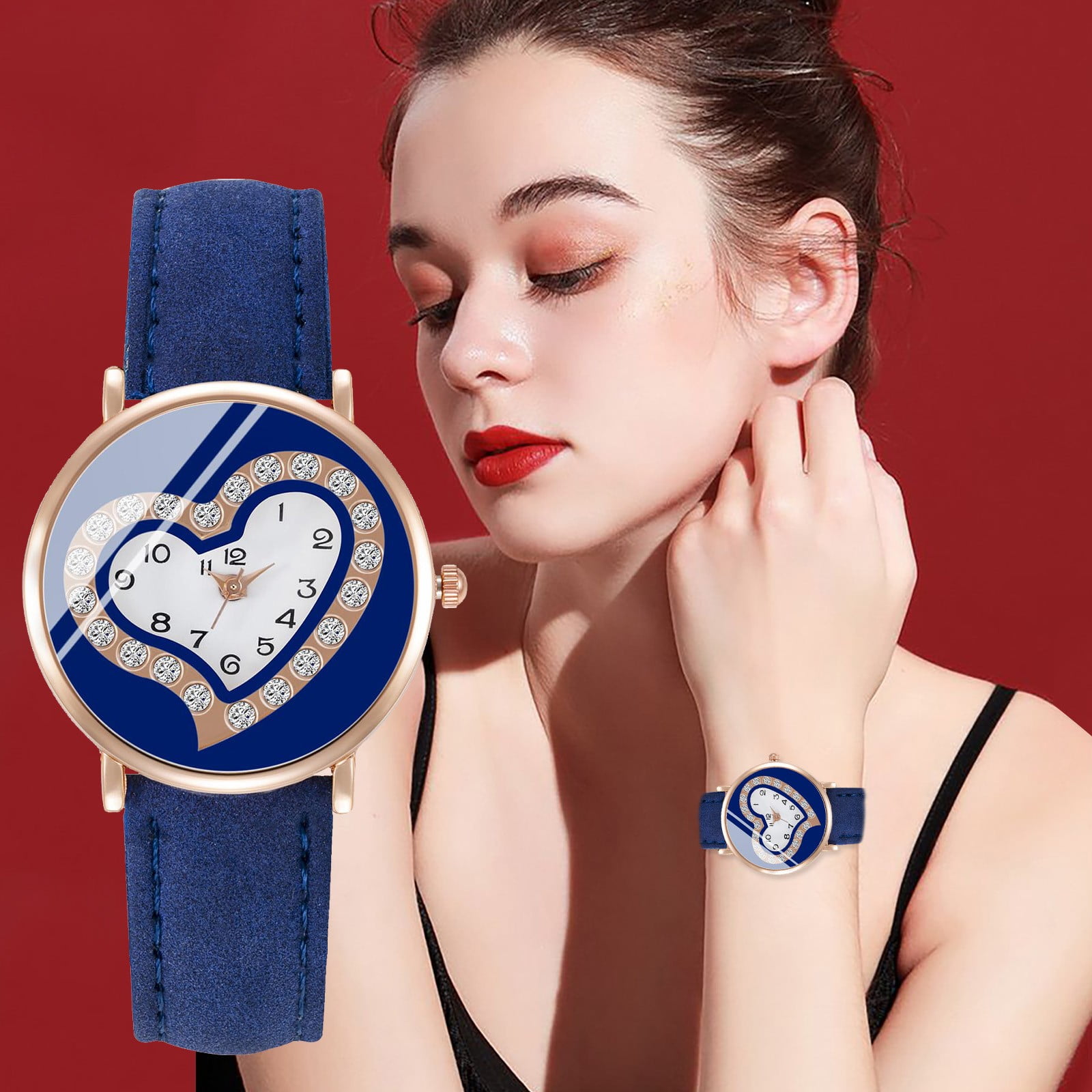 Ladies Watch Leather Strap Analog Quartz Fashion Temperament Ladies