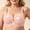 Pink, variant on Women Wirefree Full Coverage Bra Plus Size Floral Print Gray Comfortable Everyday Adjustable Straps,Size 105