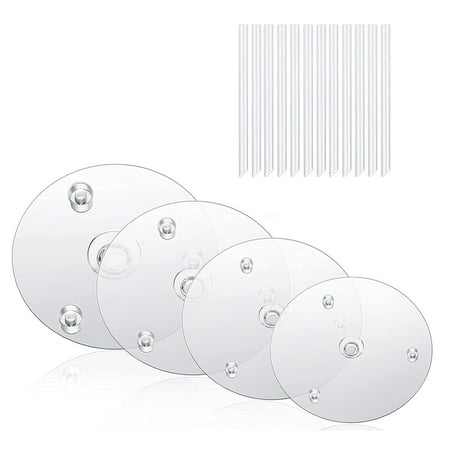

Naturegr 1 Set Transparent Stacking Cake Supports 4 Cake Separator Plates 12 Cake Support Rods for 4/6/8/10 Inch Cakes