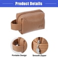 thumbnail image 5 of Vocoste Faux Leather Makeup Bag Make Up Organizer Bag Toiletry Bag Brown 7.09"x2.95"x4.92", 5 of 7