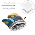 thumbnail image 6 of Sikiie Stained Glass Ocean Wave Oven Mitts and Pot Holders, Silicone Oven Gloves, Heat Resistant Oven Mitts 4Pcs Set, 6 of 6