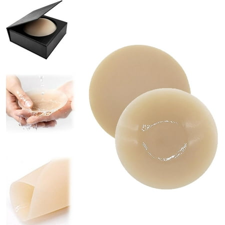 Boobas Sticky Bra  Boobas Sticky Bra Push Up  Ticky Adhesive Silicone Pasties - Reusable Pasty Covers  8cm/3.15in  3# Latte Coffee
