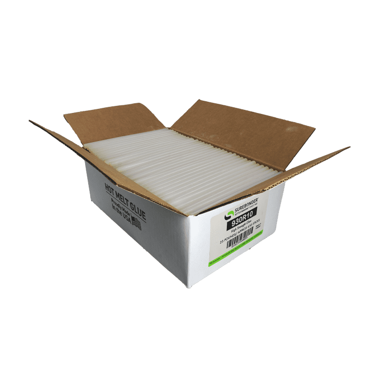 930R10 High Performance 3 Minute Open Time Hot Melt Glue Sticks - 7/16" x 10" | 25 Lb Box