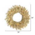 thumbnail image 2 of Vickerman A148137 36 in. White & Gold Tinsel Wreath with 100 Clear LED Light, 2 of 2