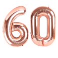 thumbnail image 1 of Decoración con números de globos para 60 cumpleaños, fiesta en oro rosa, 1 of 6