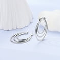 thumbnail image 2 of NARMO Original 925 Sterling Silver Three-layer Elliptical Line Hoop Earrings for Women Jewelry Making, 2 of 5