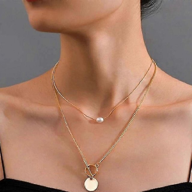 Collar con colgante de cadena de cuentas multicapa de Bohemia para mujer, collar tipo gargantilla de oro, joyería de moda, regalo de fiesta, N0311-6