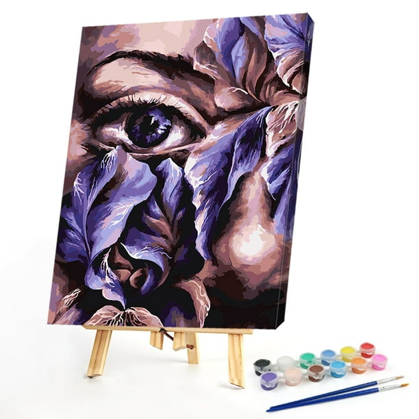Cuadros Decorativos Kit de pintura al óleo de flor de cara por números dibujo DIY para adultos regalo de decoración del hogar JShteea Nuevos Originales
