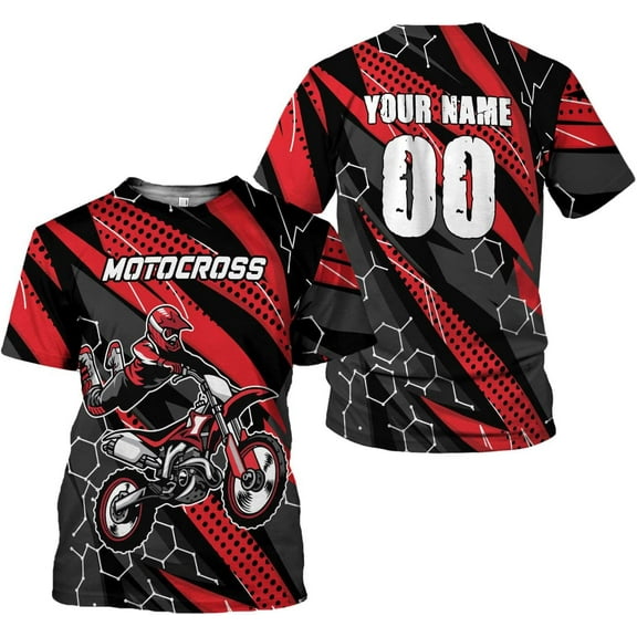 Personalized Dirt Bike Shirt for Mens, Motocross Shirts Jersey, Dirtbike Racing Shirt, American Flag Riding Tshirt (T-shirt, S)