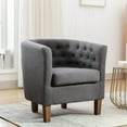 thumbnail image 2 of Porthos Home Kady Fabric Barrel Accent Chair with Rubberwood Legs, 2 of 5