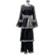 thumbnail image 2 of Pastel de moda para mujer, blanco y negro, con vestido largo de manga larga, ropa musulmana (hijab no incluido), 2 of 4