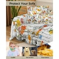 thumbnail image 4 of Newspaper Floral Sofa Couch Covers for Dog,Washable Sectional Couch Slipcoverfor Loveseat with Tassels,Vintage Botanical Flower Plant White Non Slip Sofa Throw Cover Blanket Large 71''x102'', 4 of 8