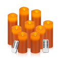 thumbnail image 1 of Velas sin llama Vinkor Real Wax Pillar LED con mando a distancia, 9 unidades, 1 of 7