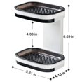 thumbnail image 2 of Jabonera resistente de doble capa con soporte para jabón adhesivo con drenaje y cajón, bandeja para esponja para ducha y cocina, 2 of 8