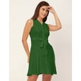 thumbnail image 3 of Moomaya V Neck Rayon Sleeveless Fit And Flare Dress Summer Fashion Women's Dress, 3 of 9