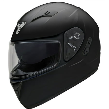Pilot Motosport ST-17 Full Face Motorcycle Helmet - BLACK, L (ECE/DOT Certified)