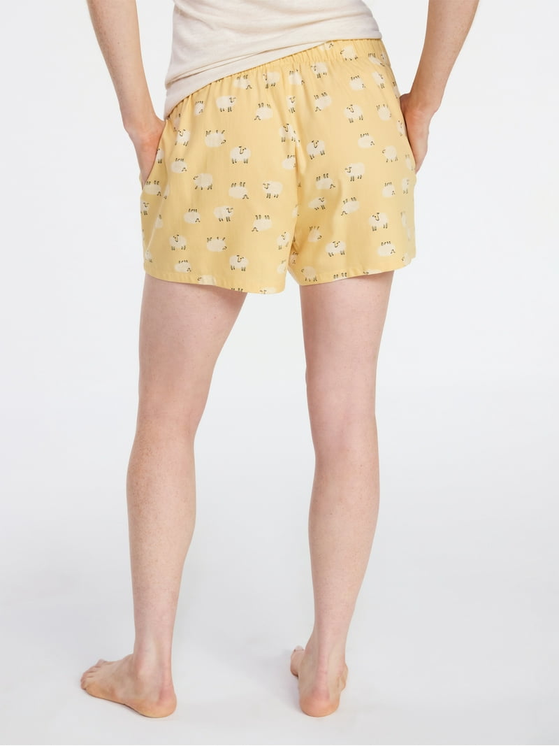 Joyspun Women's Woven Pajama Boxer Shorts, 3'' Inseam, Sizes XS-3X