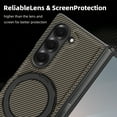 thumbnail image 7 of Dteck Magnetic Case for Samsung Galaxy Z Fold 5,Luxury Carbon Fiber Leather Compatible with Mag Safe Case with Ring Holder 360 Degree Adjustable Stand Slim Cover for Galaxy Z Fold 5,Coffee, 7 of 7