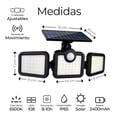 thumbnail image 2 of Lampara Solar Con 3 Cabezales Sensor De Movimiento 108 Leds Estructura Modelo Negro, 2 of 4