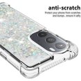 thumbnail image 4 of Compatible with Motorola Moto Edge Plus 2022 Case Glitter Liquid Cute Clear Phone Case Floating Quicksand Shockproof Protective Bumper Soft TPU Case for Moto Edge Plus 2022 5G Love Sliver YB, 4 of 7