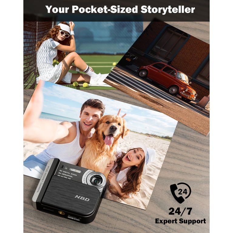 NBD, Pocket Digital Camera, 64MP with Flash, Dual Lens, 5X Zoom