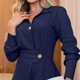thumbnail image 5 of Guieoi Dress for Women under $10.00 Plus Size Women's Fall Dress Solid Color Long Sleeve Dress Blue Black*Friday/Cyber*Monday, 5 of 8