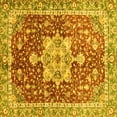 thumbnail image 1 of Ahgly Company Indoor Square Abstract Yellow Modern Area Rugs, 3' Square, 1 of 4