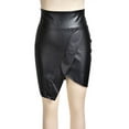 thumbnail image 4 of LilyLLL Womens Faux Leather Irregular High Waist Mini Skirt, 4 of 5