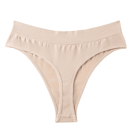 Fulorrnie Underwear for Women Plus Size Seamless Sport Comfort Panty Hipster Banded Waist Breathable Panties Beige M