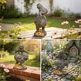 thumbnail image 4 of The Growing Ground Frog Garden Statue, Hand-Painted Jumping Frog Decor for Indoor & Outdoor Use, Yard, Lawn, Patio, Gray, 4 of 8