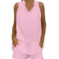 thumbnail image 2 of Pyhlmscde Women's Summer 2 Piece Outfits Sleeveless Matching Sets Button Down V Neck Vest Waistcoat and Pockets Shorts, Linen Sets for Women 2 Piece, Short Sets for Women, Summer Outfits for Women, 2 of 4