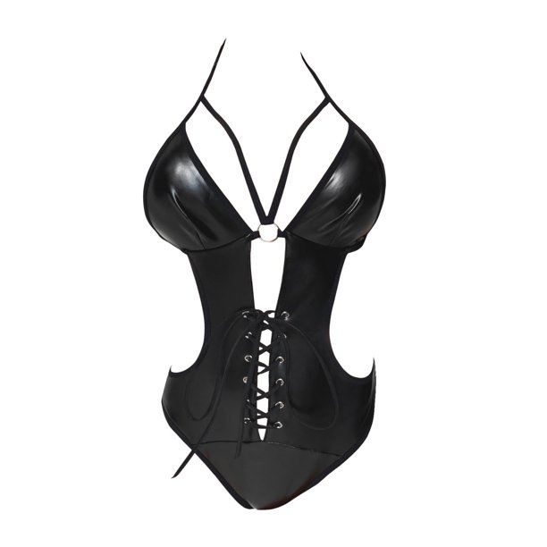 Gibobby Lencería sexy para mujer mujer Sexy charol ropa de dormir lencería tentación ropa interior camisón XXL)Negro, XXL)