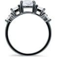 thumbnail image 5 of Vintage Style Round Three Stone Ring Cubic Zirconia Black Tone 925 Sterling Silver, Size 6, 5 of 7