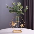 Decorate 1-Piece Artificial Flower Arrangement with Glass Vase Desktop ...