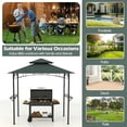thumbnail image 5 of YYAo Shade Shelter, Outdoor Gazebo,Outdoor Double-Tiered Grill Gazebo Canopy with 2 Shelves and 7 Hooks-Gray, 5 of 11