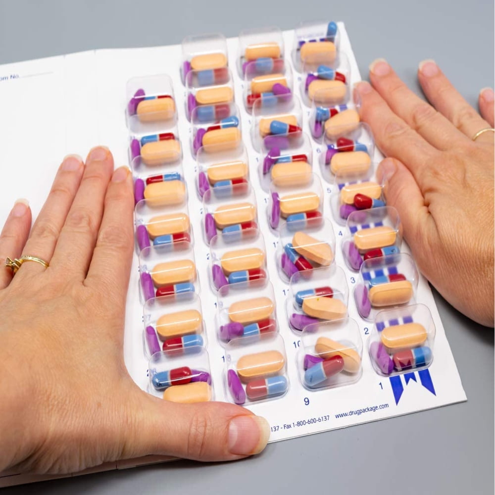 Monthly Medication Blister Pack, 31 Days, Pill Organizer, 100 Pack, XL