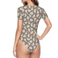 thumbnail image 4 of Daiia Cute Rabbit print Women's Crew Neck Short Sleeve Bodysuit Fashion Tops Fit Casual Basic Extender Bodysuit-XX-Large, 4 of 9