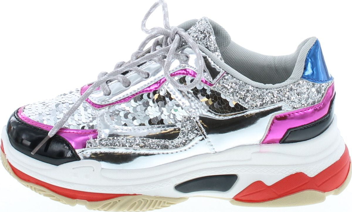 sequin chunky sneakers