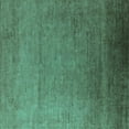 thumbnail image 1 of Ahgly Company Indoor Square Oriental Turquoise Blue Industrial Area Rugs, 4' Square, 1 of 4