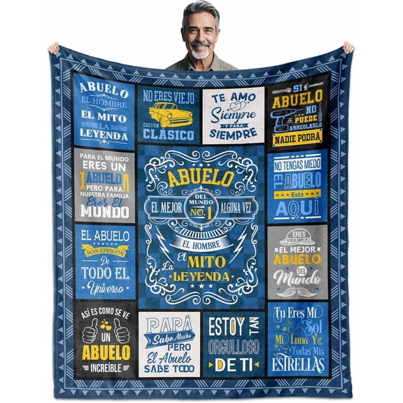 Abuelo Gifts from Grandchildren, Regalos para Abuelo, Grandpa Gifts in Spanish, Abuelito Throw Blanket 60"x50", Gift for Abuelito